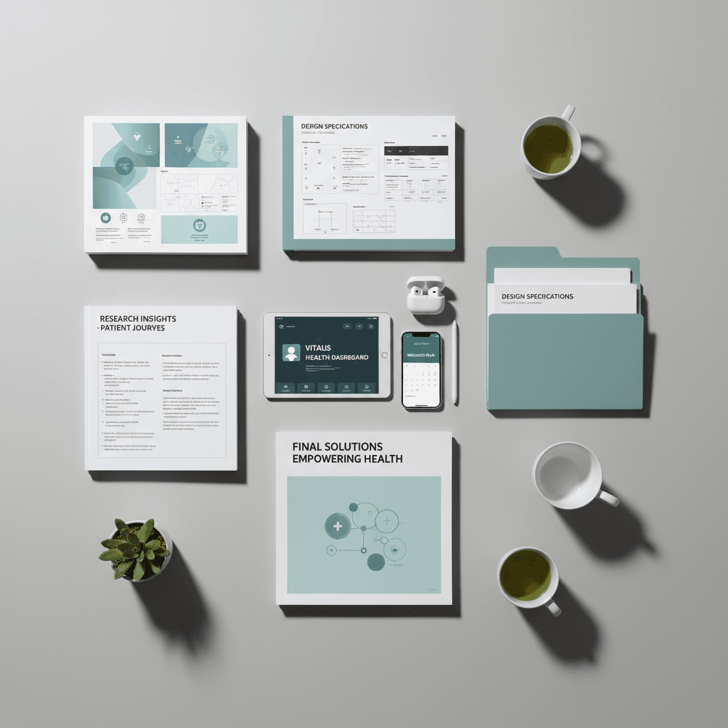 Completed healthcare design project deliverables and research artifacts